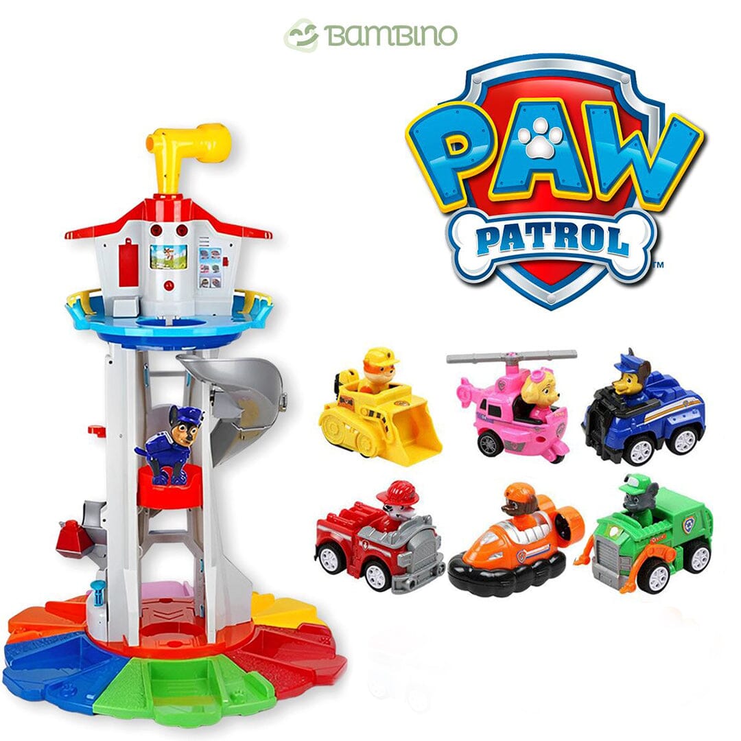 Torre Patrulha Canina Brinquedo Infantil Torre Patrulha Canina Loja do Bambino Torre Patrulha Canina + 6 Personagens