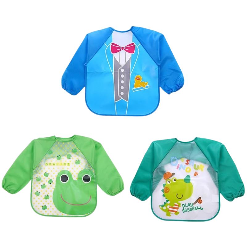 Babador Avental Impermeável Infantil - Combo com 3 unidades Babador Avental Impermeável Infantil - Combo com 3 unidades Loja do Bambino Combo com 3 Manga Longa Modelo 02 0 a 3 anos