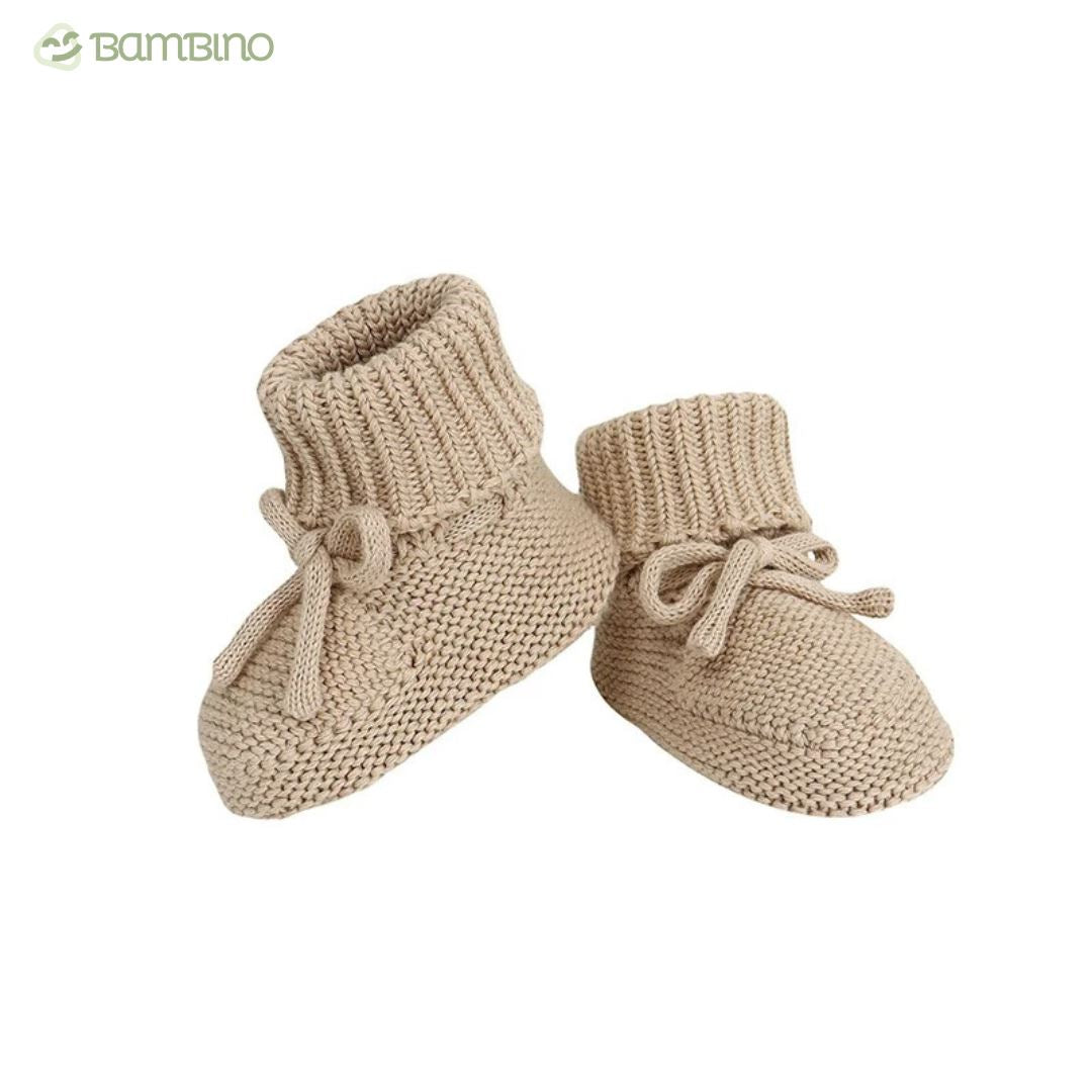 Sapatinho em Malha Artesanal para Bebês Sapatinho em Malha Artesanal para Bebês Loja do Bambino Bege 9