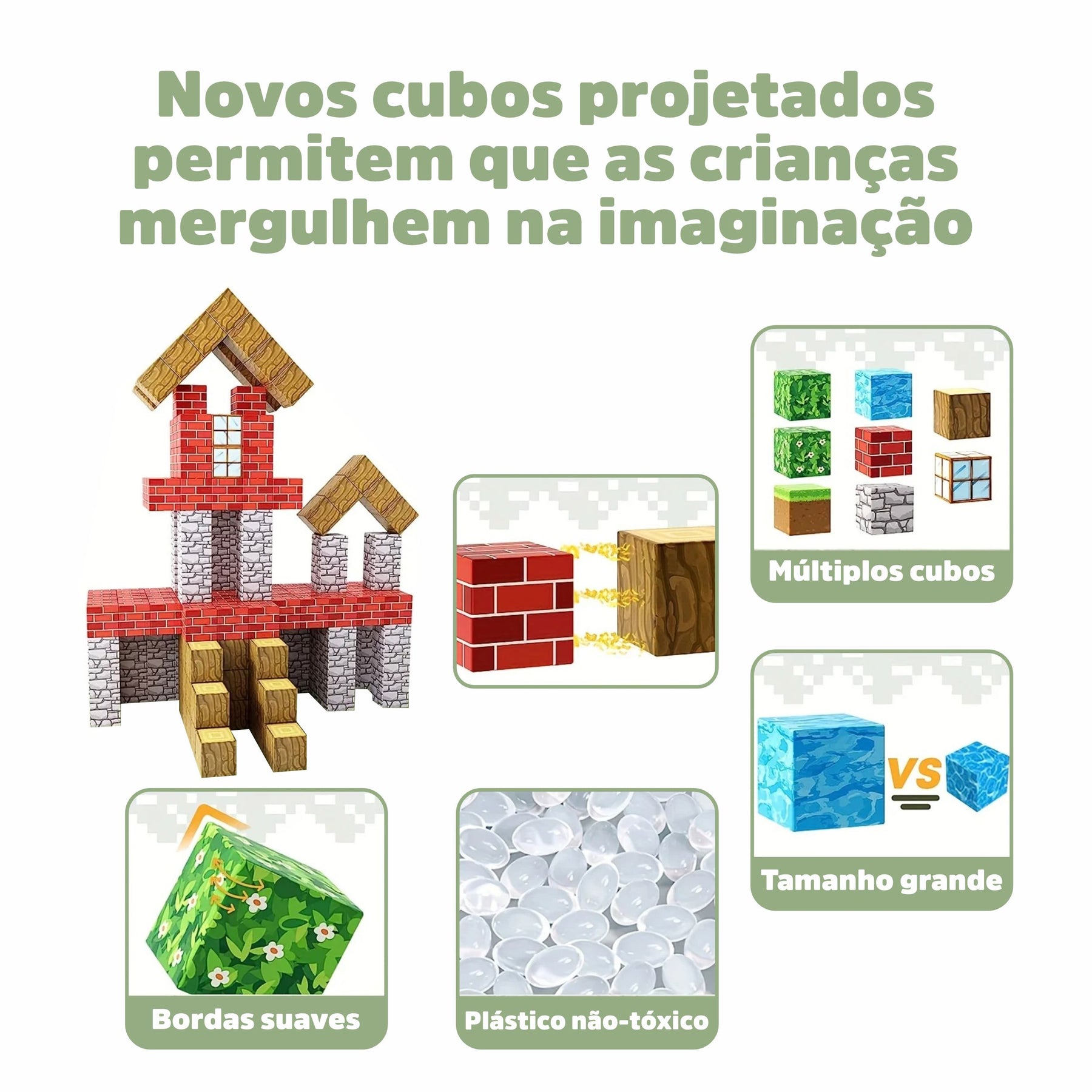 Blocos Magnéticos de Montar Minecraft Blocos Magnéticos de Montar Minecraft Loja do Bambino