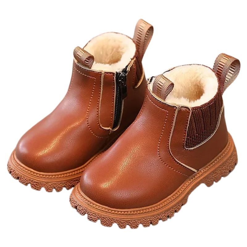 Bota Cano Curto Infantil com Zíper Lateral Bota Cano Curto Infantil com Zíper Lateral Loja do Bambino Marrom Peluciado 21 (13.5cm)
