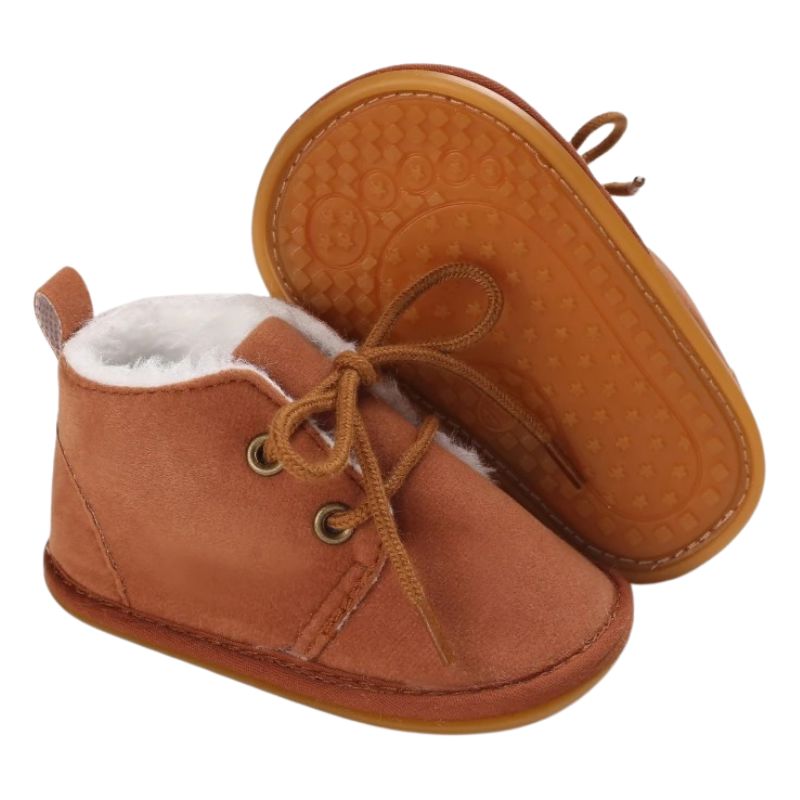 Bota Infantil Bebê Com Pelúcia Interna Bota Infantil Bebê Com Pelúcia Interna Loja do Bambino Marrom 0 a 6 meses (11cm)
