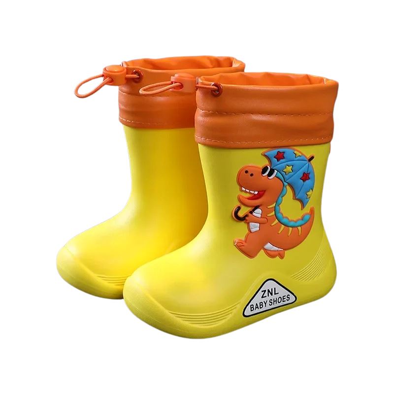 Botina Dino Infantil Bambino - Impermeável e com Meia Embutida Botina Dino Infantil Bambino - Impermeável e com Meia Embutida Loja do Bambino Amarelo 21-22 (15cm)