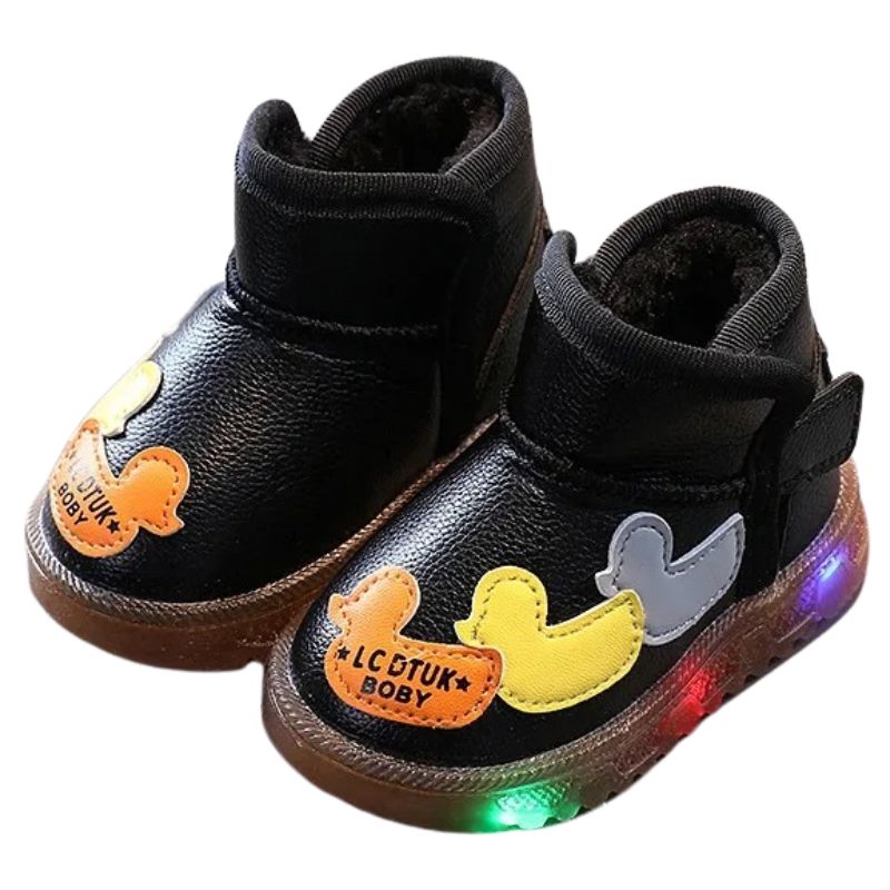 Botinha Infantil Com Luz LED Patinho Botinha Infantil Com Luz LED Patinho Loja do Bambino Preto 21 (13cm)