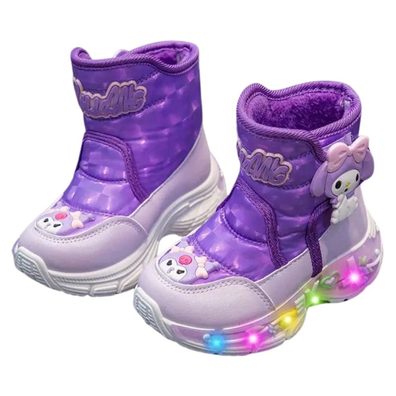 Botinha Infantil Feminina Com Luz LED Botinha Infantil Feminina Com Luz LED Loja do Bambino Roxo 23 (15.5cm)