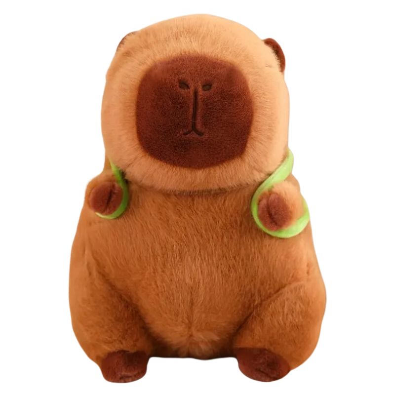 Capivara de Pelúcia com Capuz de Morango e Mochila de Tartaruga Capivara de Pelúcia com Capuz de Morango e Mochila de Tartaruga Loja do Bambino