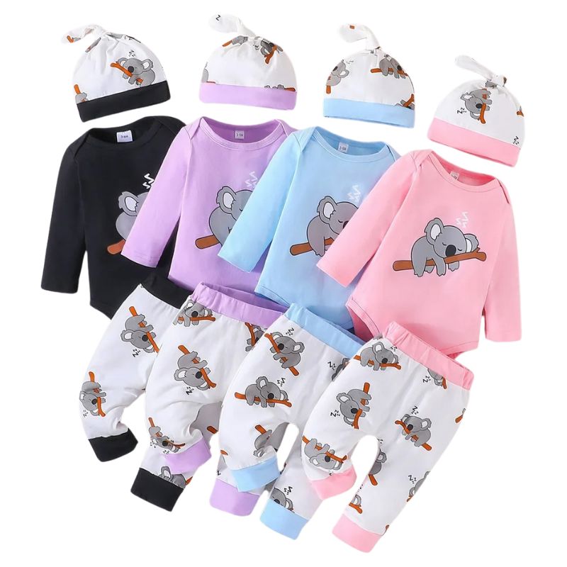 Conjunto 3 Peças para Bebê Personalizado Coala Conjunto 3 Peças para Bebê Personalizado Coala Loja do Bambino