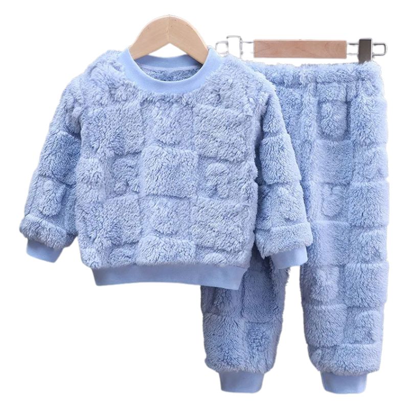 Conjunto Blusa Calça Lã Infantil Conjunto Blusa Calça Lã Infantil Loja do Bambino Azul 80