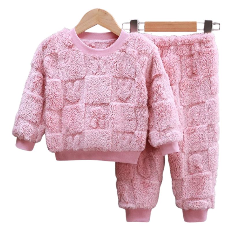 Conjunto Blusa Calça Lã Infantil Conjunto Blusa Calça Lã Infantil Loja do Bambino Rosa 80