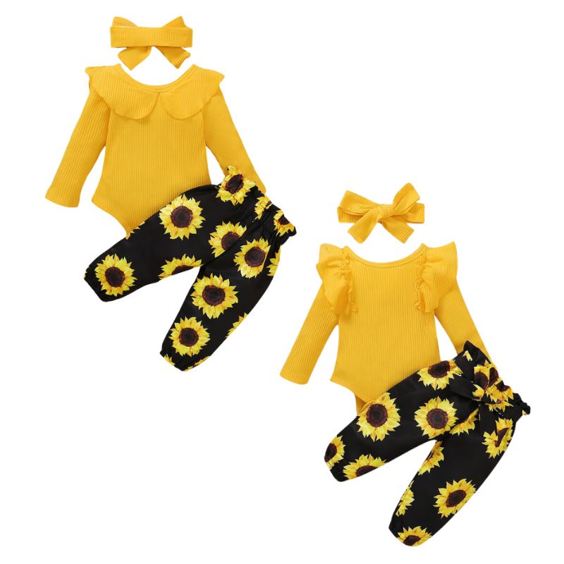 Conjunto Girassol Recém-Nascido Bambino Conjunto Girassol Recém-Nascido Bambino Loja do Bambino Amarelo 0 a 3 meses