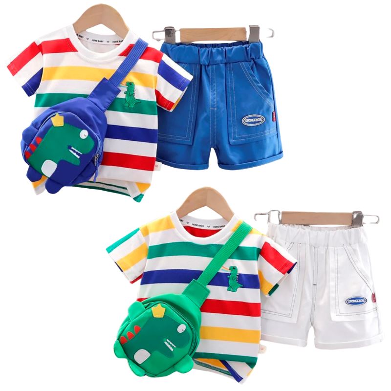 Conjunto Infantil Masculino Dinossauro - Bag Infantil de Brinde Conjunto Infantil Masculino Dinossauro - Bag Infantil de Brinde Loja do Bambino