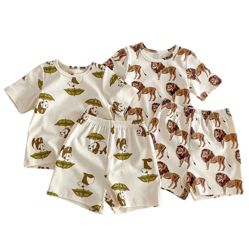 Conjunto Infantil Unissex com Estampa de Animais Conjunto Infantil Unissex com Estampa de Animais Loja do Bambino