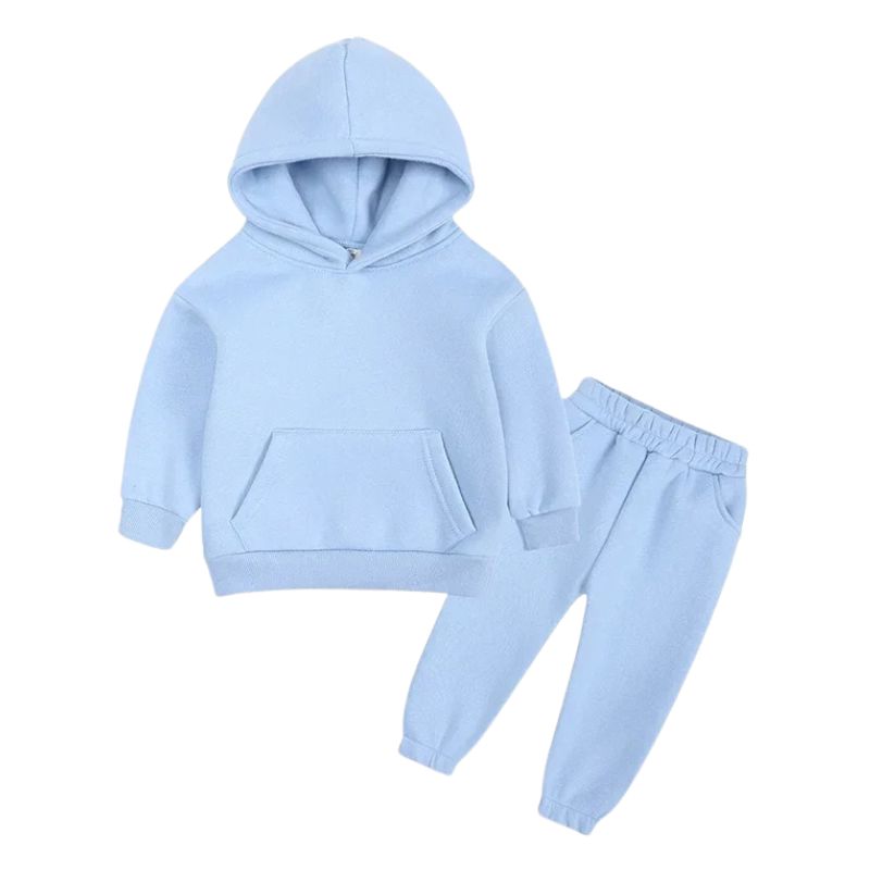 Conjunto Moletom Infantil Canguru Liso Conjunto Moletom Infantil Canguru Liso Loja do Bambino Azul Claro 90