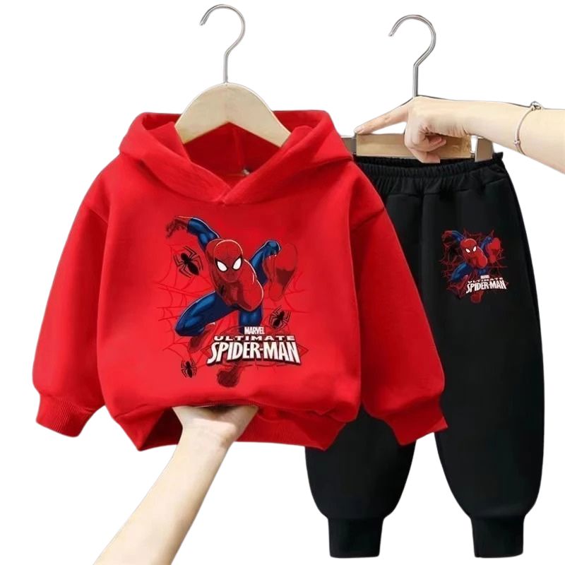 Conjunto Moletom Infantil Homem-Aranha com Capuz Conjunto Moletom Infantil Homem-Aranha com Capuz Loja do Bambino Vermelho e Preto 90