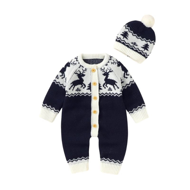 Conjunto Natalino Bebê Bambino - Macacão e Touca Conjunto Natalino Infantil Bambino - Macacão e Touca Loja do Bambino