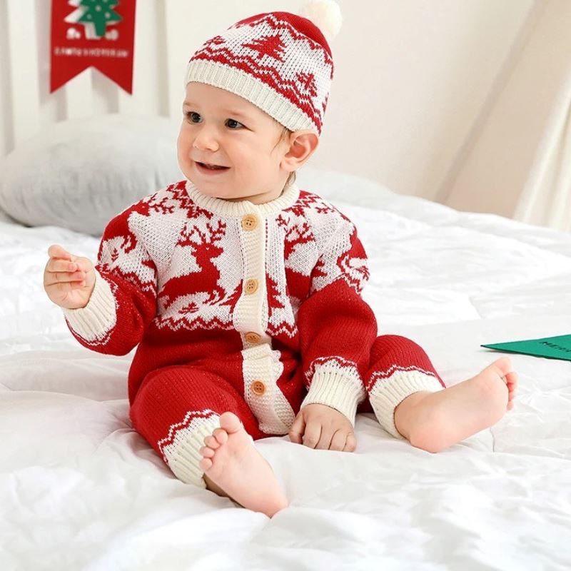 Conjunto Natalino Bebê Bambino - Macacão e Touca Conjunto Natalino Infantil Bambino - Macacão e Touca Loja do Bambino