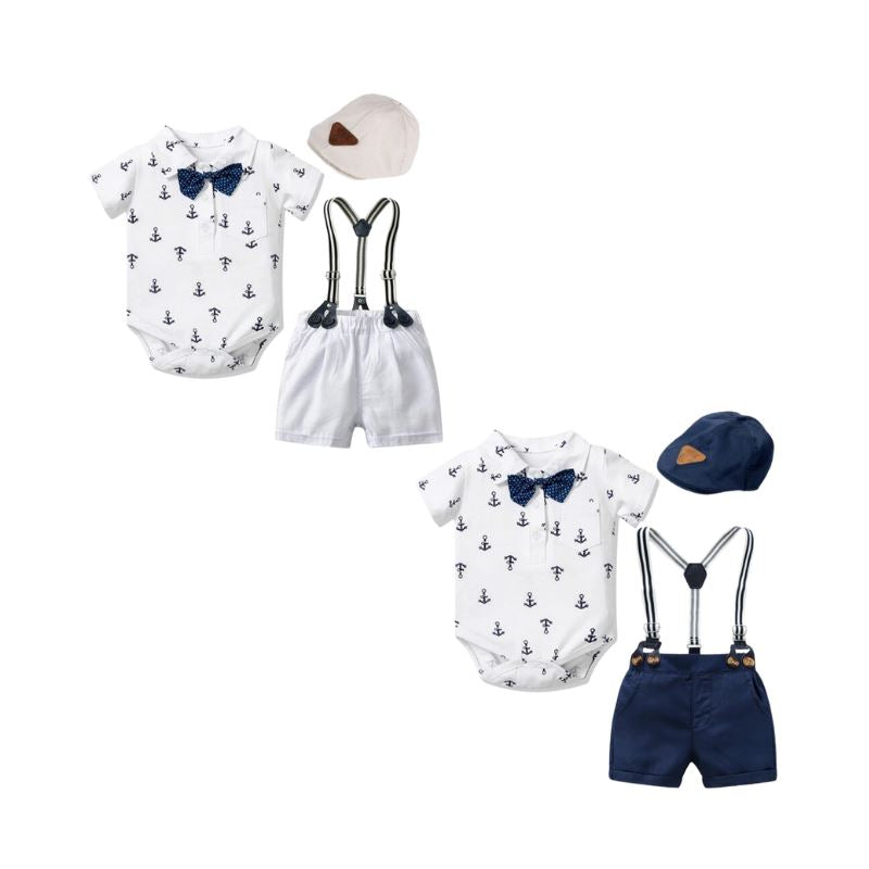 Conjunto Terno Infantil com Boina Summer Boy Conjunto Terno Infantil com Boina SummerBoy Loja do Bambino