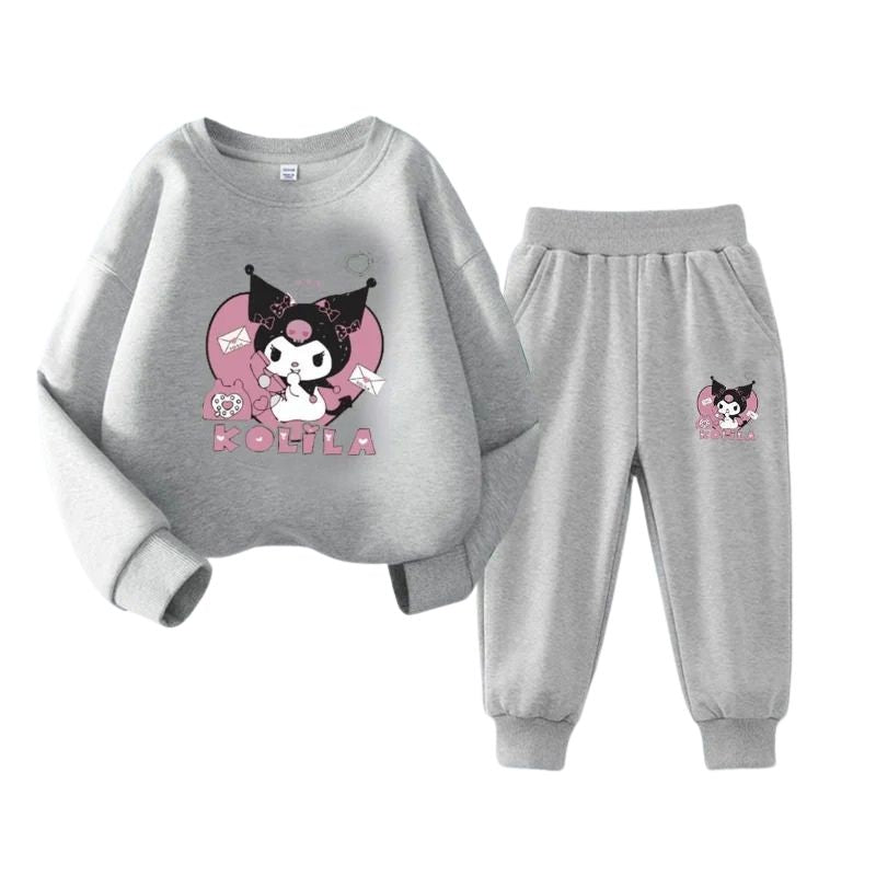 Conjunto Moletom Infantil Kuromi Conjunto Moletom Infantil Kuromi Loja do Bambino Modelo 05 100