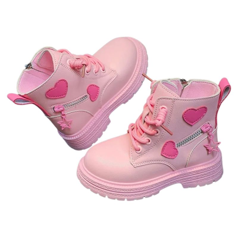 Coturno Infantil com Zíper Lateral Corações Coturno Infantil com Zíper Lateral Corações Loja do Bambino