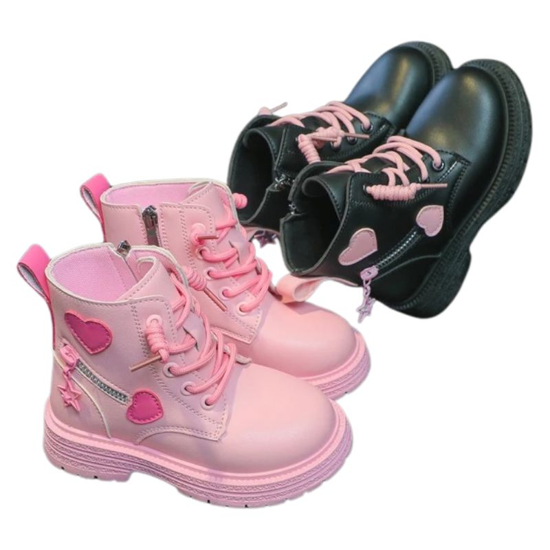 Coturno Infantil com Zíper Lateral Corações Coturno Infantil com Zíper Lateral Corações Loja do Bambino