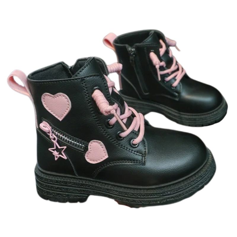 Coturno Infantil com Zíper Lateral Corações Coturno Infantil com Zíper Lateral Corações Loja do Bambino