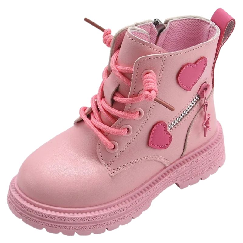 Coturno Infantil com Zíper Lateral Corações Coturno Infantil com Zíper Lateral Corações Loja do Bambino