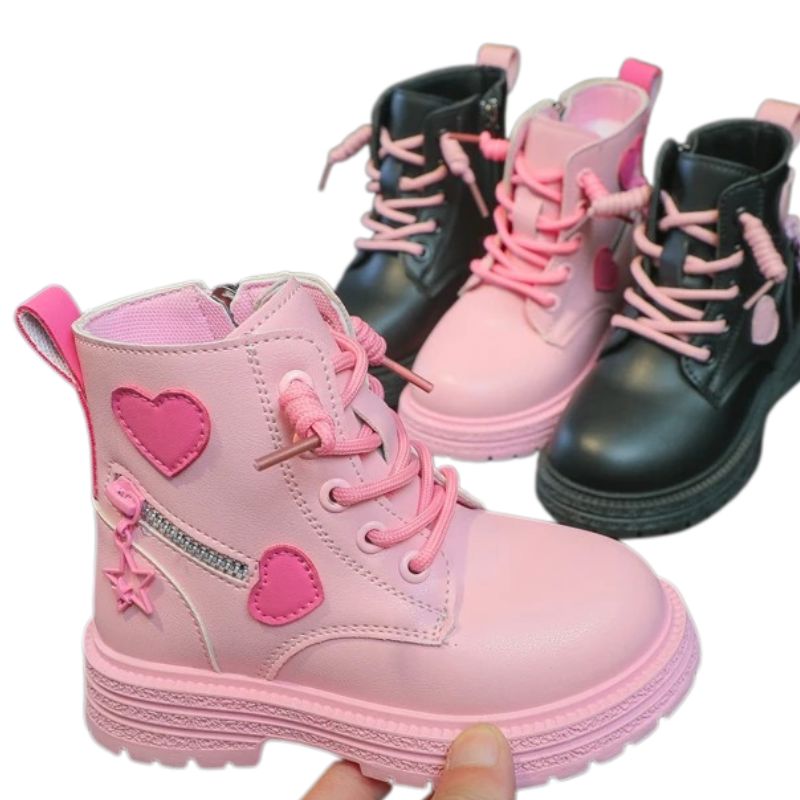 Coturno Infantil com Zíper Lateral Corações Coturno Infantil com Zíper Lateral Corações Loja do Bambino