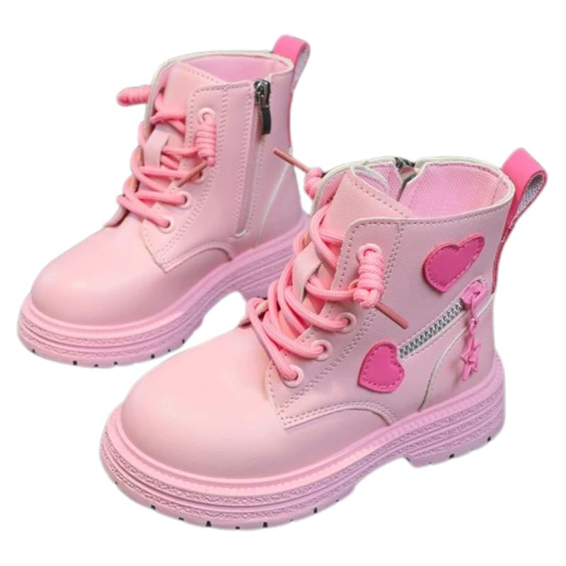 Coturno Infantil com Zíper Lateral Corações Coturno Infantil com Zíper Lateral Corações Loja do Bambino