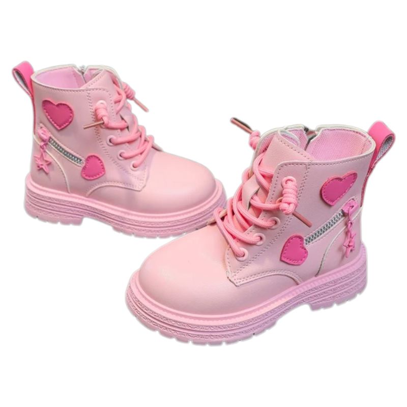 Coturno Infantil com Zíper Lateral Corações Coturno Infantil com Zíper Lateral Corações Loja do Bambino