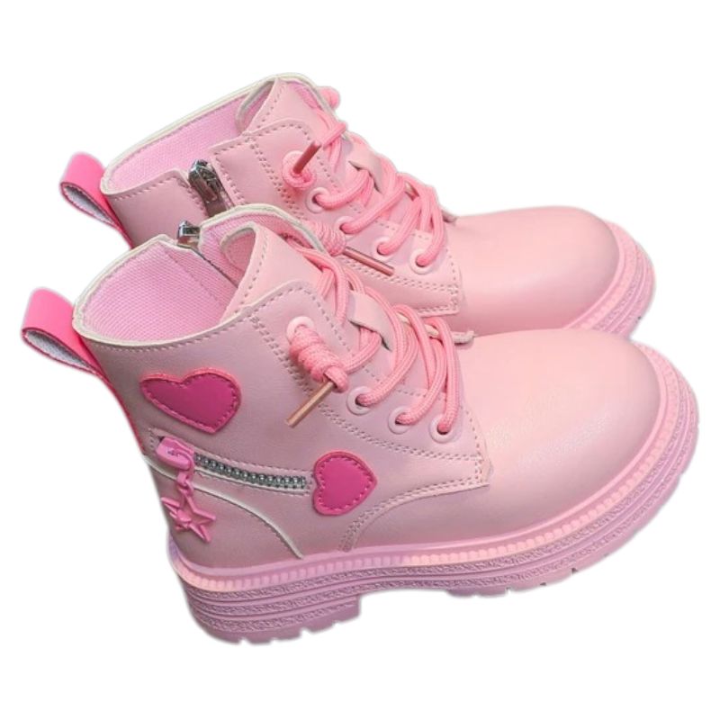 Coturno Infantil com Zíper Lateral Corações Coturno Infantil com Zíper Lateral Corações Loja do Bambino