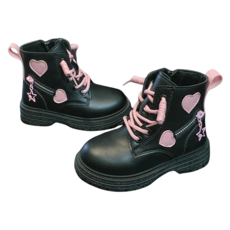 Coturno Infantil com Zíper Lateral Corações Coturno Infantil com Zíper Lateral Corações Loja do Bambino