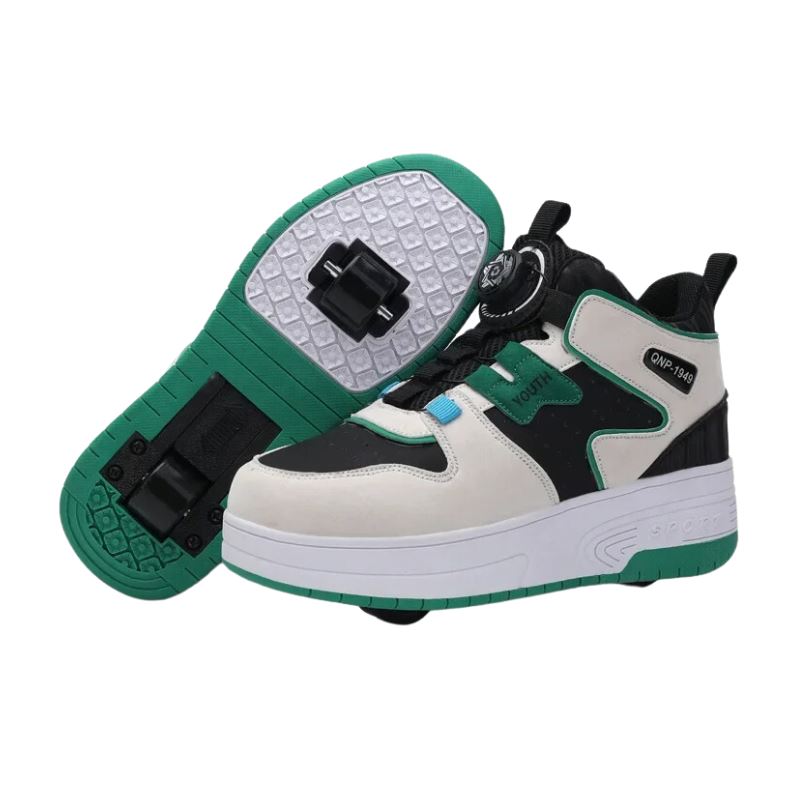 Tênis Cano Alto com Rodinhas para Crianças Tênis Cano Alto com Rodinhas para Crianças Loja do Bambino Verde 29 (19.5cm)