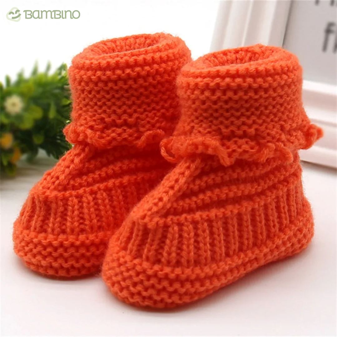 Sapatinho em Crochê para Bebês Bambino Sapatinho em Crochê para Bebês Bambino Loja do Bambino Laranja 11cm