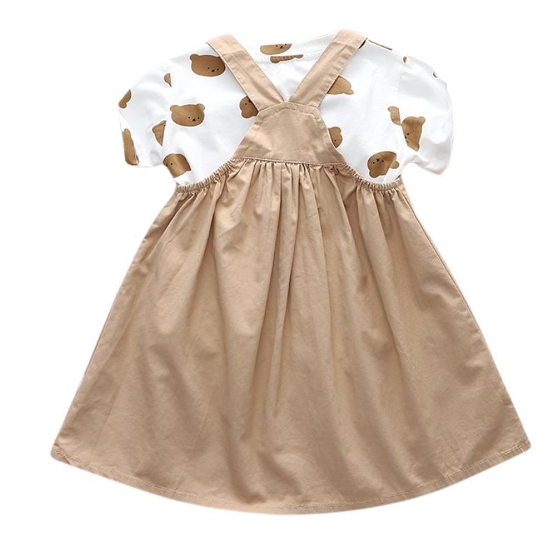 Macacão Infantil Unissex Com Camiseta Branca Ursinho Macacão Infantil Unissex Com Camiseta Branca Ursinho Loja do Bambino