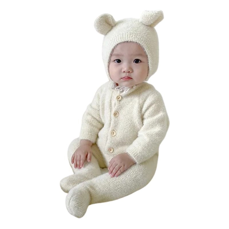 Macacão Infantil com Touca de Ursinho Macacão Infantil com Touca de Ursinho Loja do Bambino