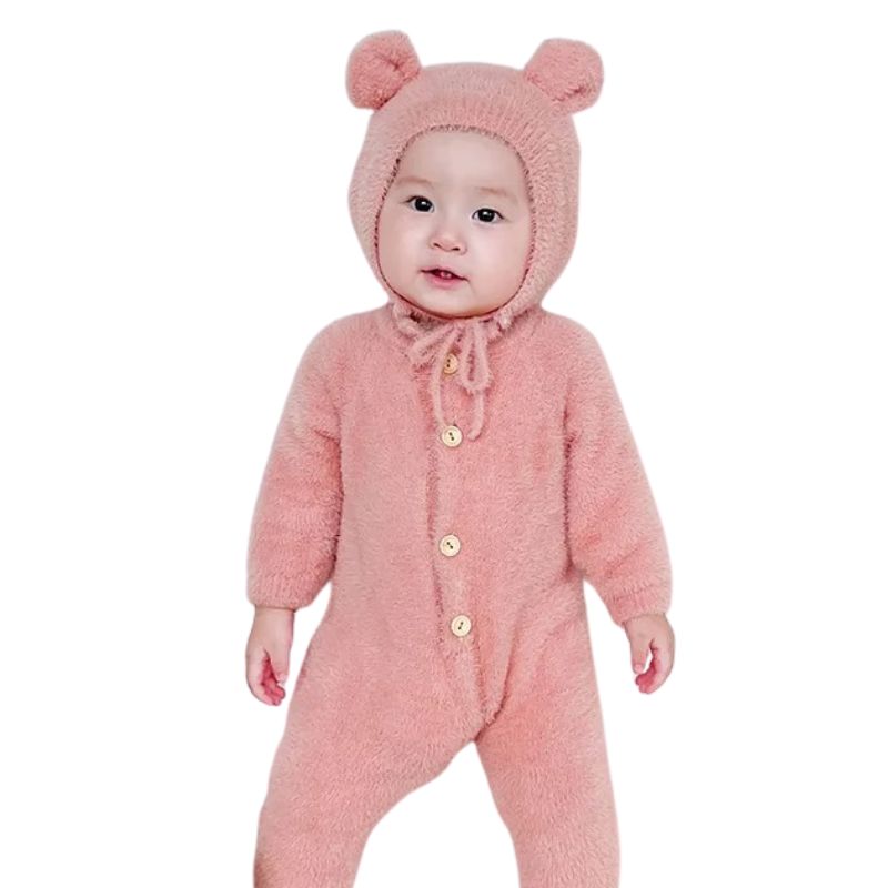 Macacão Infantil com Touca de Ursinho Macacão Infantil com Touca de Ursinho Loja do Bambino