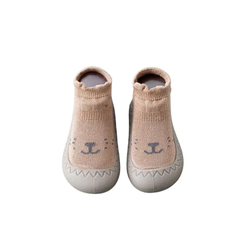 Meia Sapatilha Bebê Antiderrapante Cano Médio Meia Sapatilha Bebe Antiderrapante Cano Médio Loja do Bambino Marrom 20 (12cm)