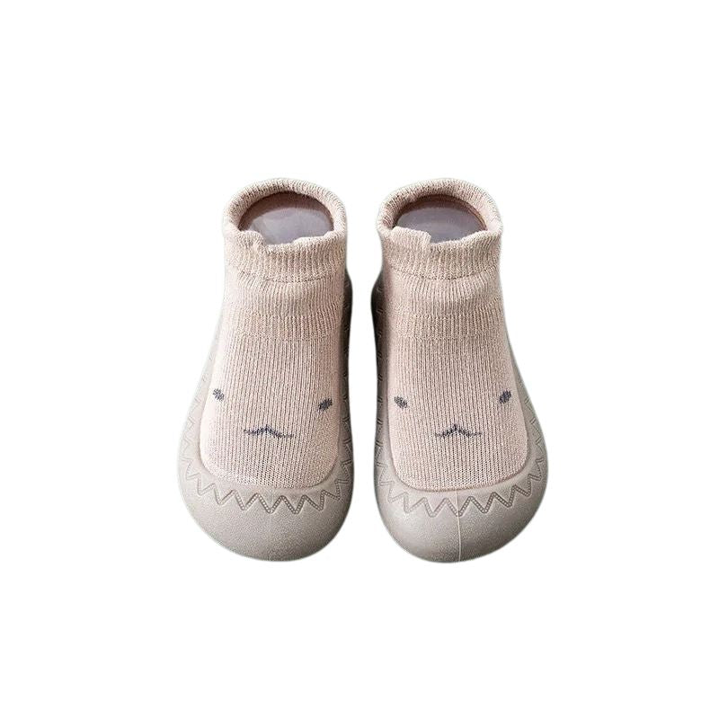 Meia Sapatilha Bebê Antiderrapante Cano Médio Meia Sapatilha Bebe Antiderrapante Cano Médio Loja do Bambino Bege 20 (12cm)