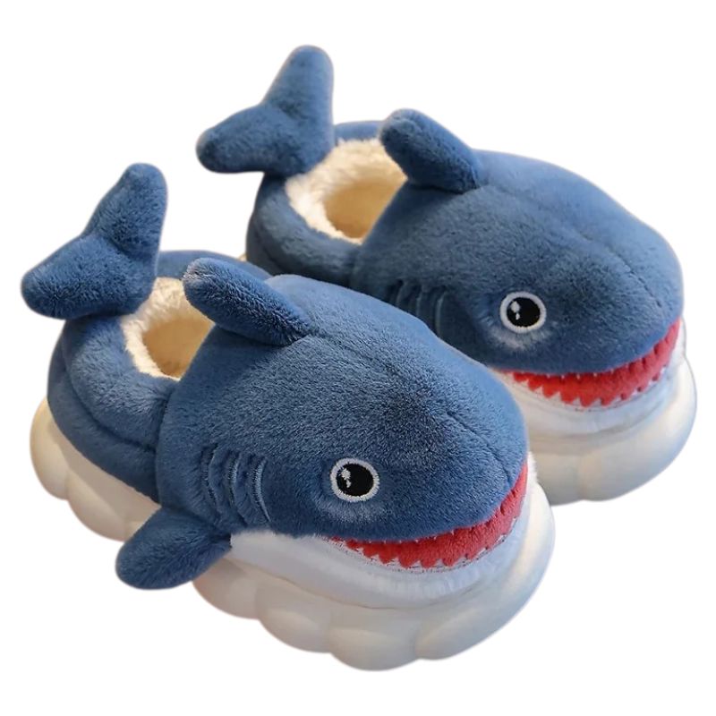 Pantufa Infantil Tubarão Pantufa Infantil Tubarão Loja do Bambino Azul Marinho 24 a 25 ( 14.5cm)
