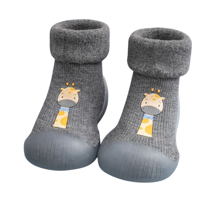 Meia sapatilha infantil antiderrapante com animações estampadas Meia sapatilha infantil antiderrapante com animações estampadas loja do Bambino Cinza 0 a 6 meses (11.5cm)