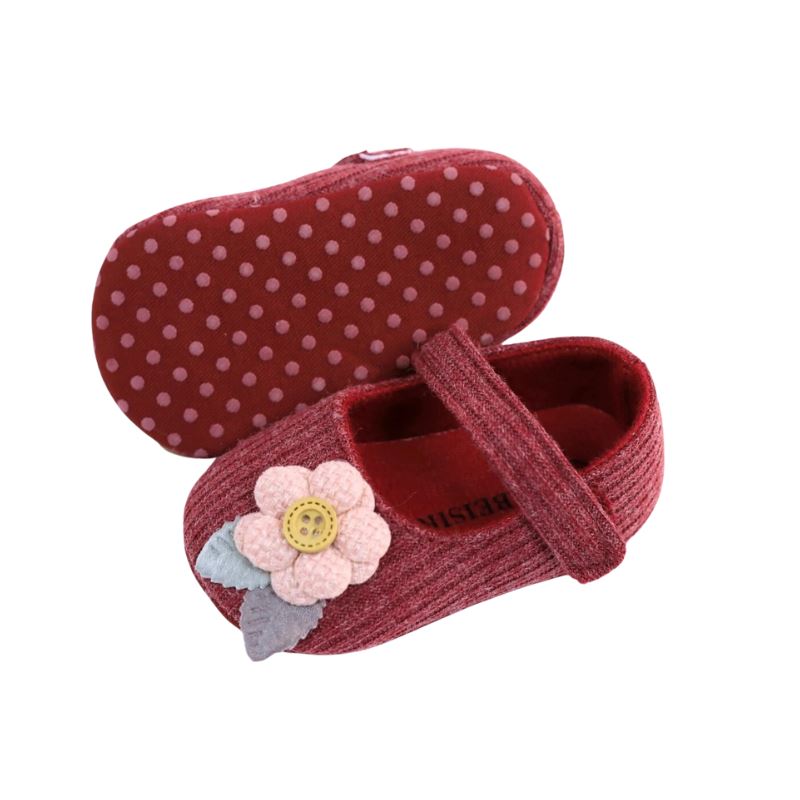 Sapatilha Flor Bordada para Bebê Sapatilha Flor Bordada para Bebê Loja do Bambino