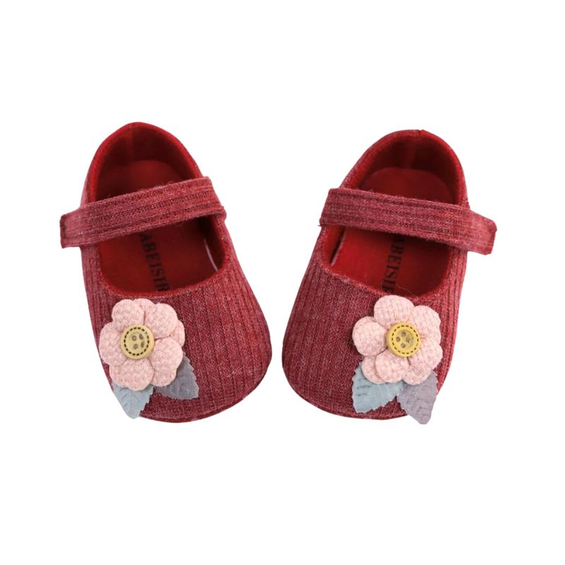 Sapatilha Flor Bordada para Bebê Sapatilha Flor Bordada para Bebê Loja do Bambino Vermelho 1