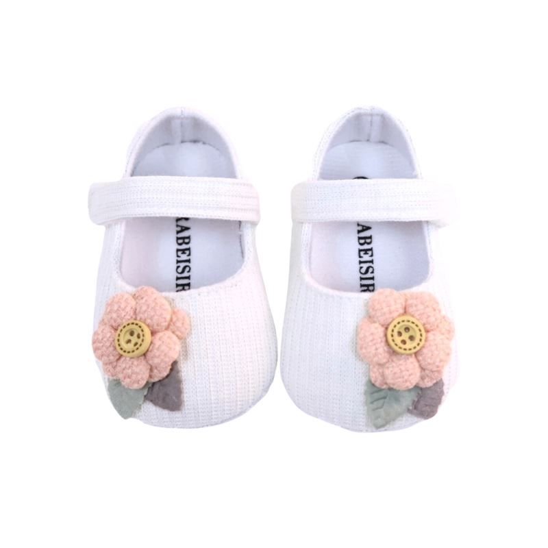 Sapatilha Flor Bordada para Bebê Sapatilha Flor Bordada para Bebê Loja do Bambino Branco 1