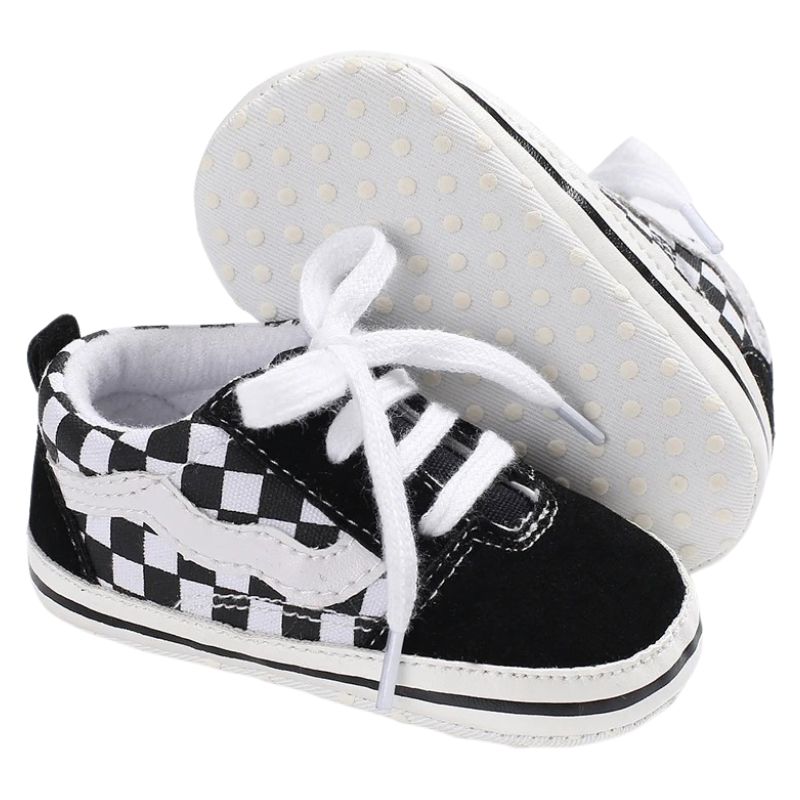 Sapatinho Bebê Estilo Tênis Casual Xadrez Sapatinho Bebê Estilo Tênis Casual Xadrez Loja do Bambino