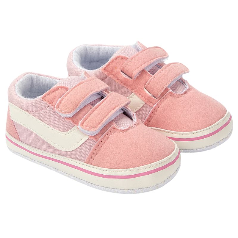 Sapatinho Bebê Velcro Estilo Tênis Casual Sapatinho Bebê Velcro Estilo Tênis Casual Loja do Bambino Rosa 0 a 6 meses (11cm)