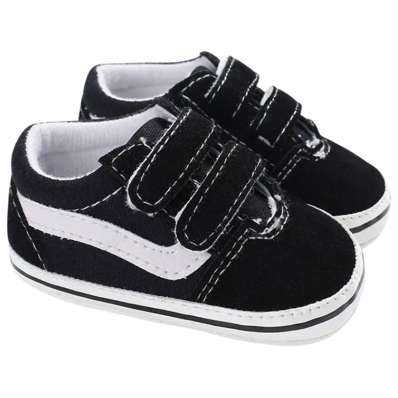 Sapatinho Bebê Velcro Estilo Tênis Casual Sapatinho Bebê Velcro Estilo Tênis Casual Loja do Bambino Preto 0 a 6 meses (11cm)