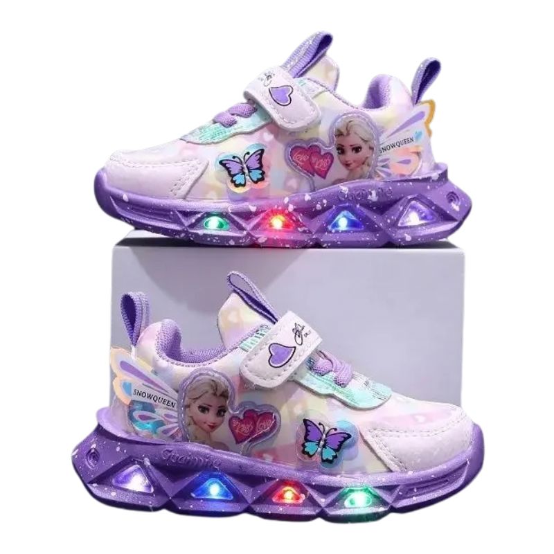 Tênis Frozen Luzinha LED Infantil Tênis Frozen Luzinha LED Infantil Loja do Bambino Roxo 21 (13.8cm)