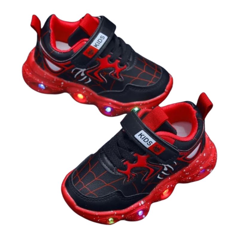 Tênis Homem Aranha com Luzinhas de LED Tênis Homem Aranha com Luzinhas de LED Loja do Bambino
