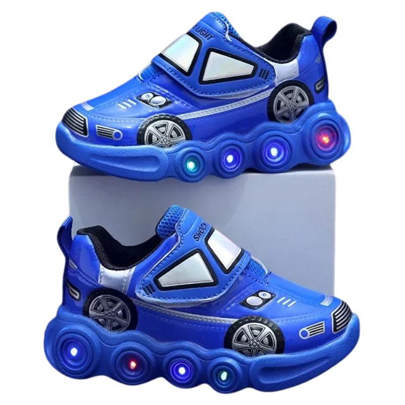 Tênis Infantil Com Luzinha Velcro Masculino Tênis Infantil Com Luzinha Velcro Masculino Loja do Bambino Azul 21 (13.3cm)