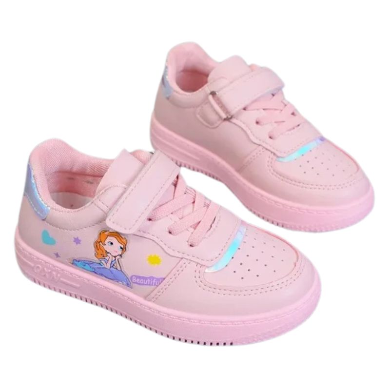 Tênis Infantil Feminino com Velcro Tênis Infantil Feminino com Velcro Loja do Bambino Rosa 25 (16.5cm)